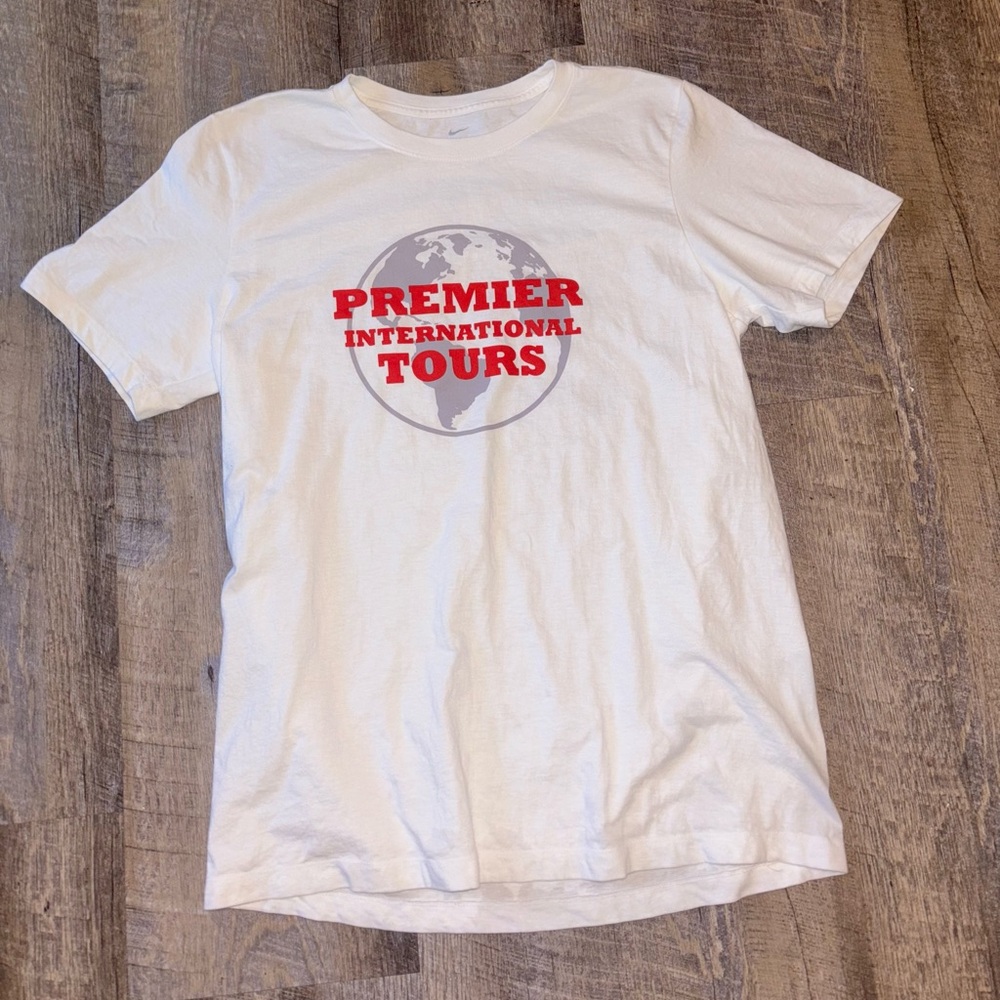 Nike Soccer Mens Large Spell Out Big Swoosh Double Sided T-Shirt White